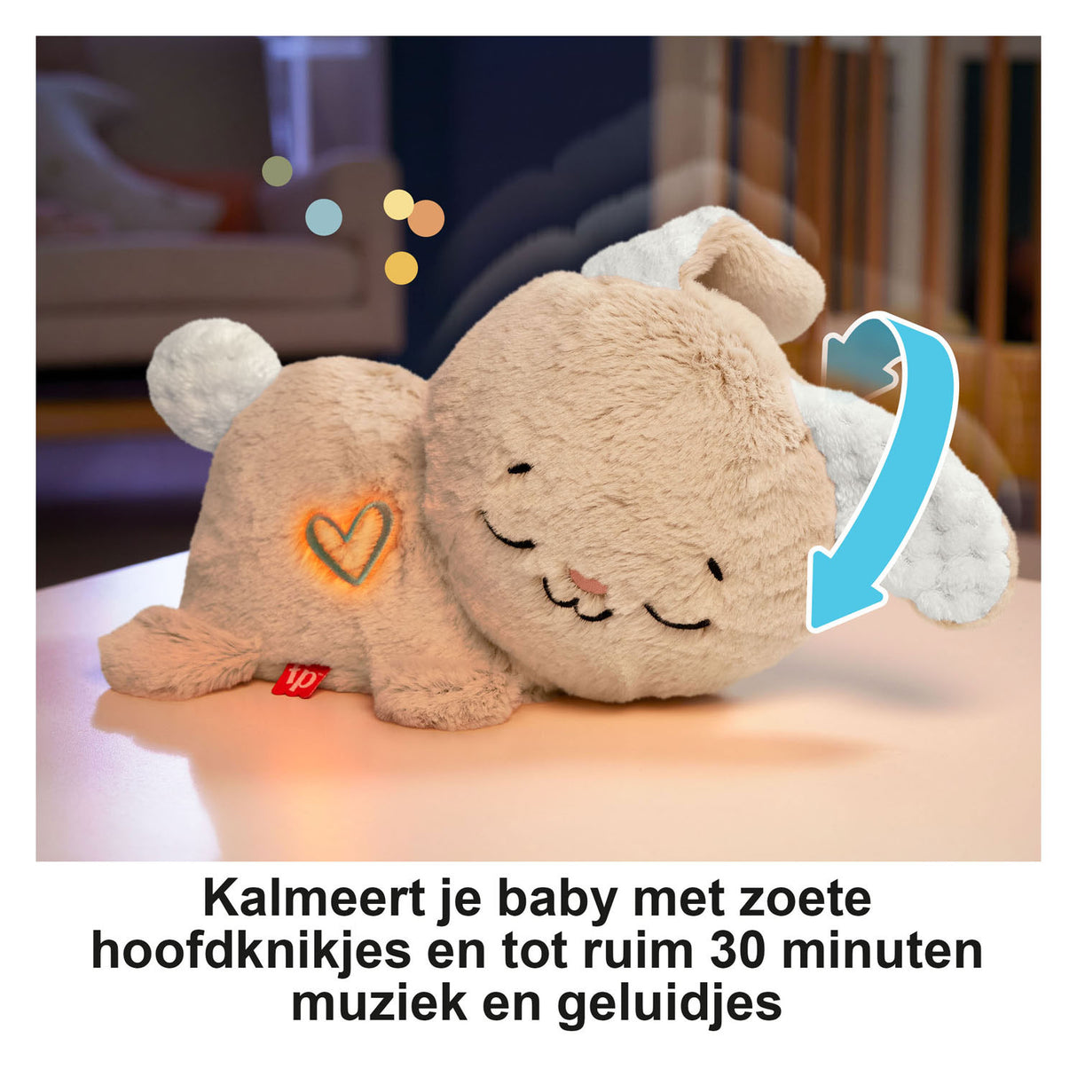 Fisher-Price Beruhigungshase – Kuscheltier mit Musik, Lichtern und Bewegung