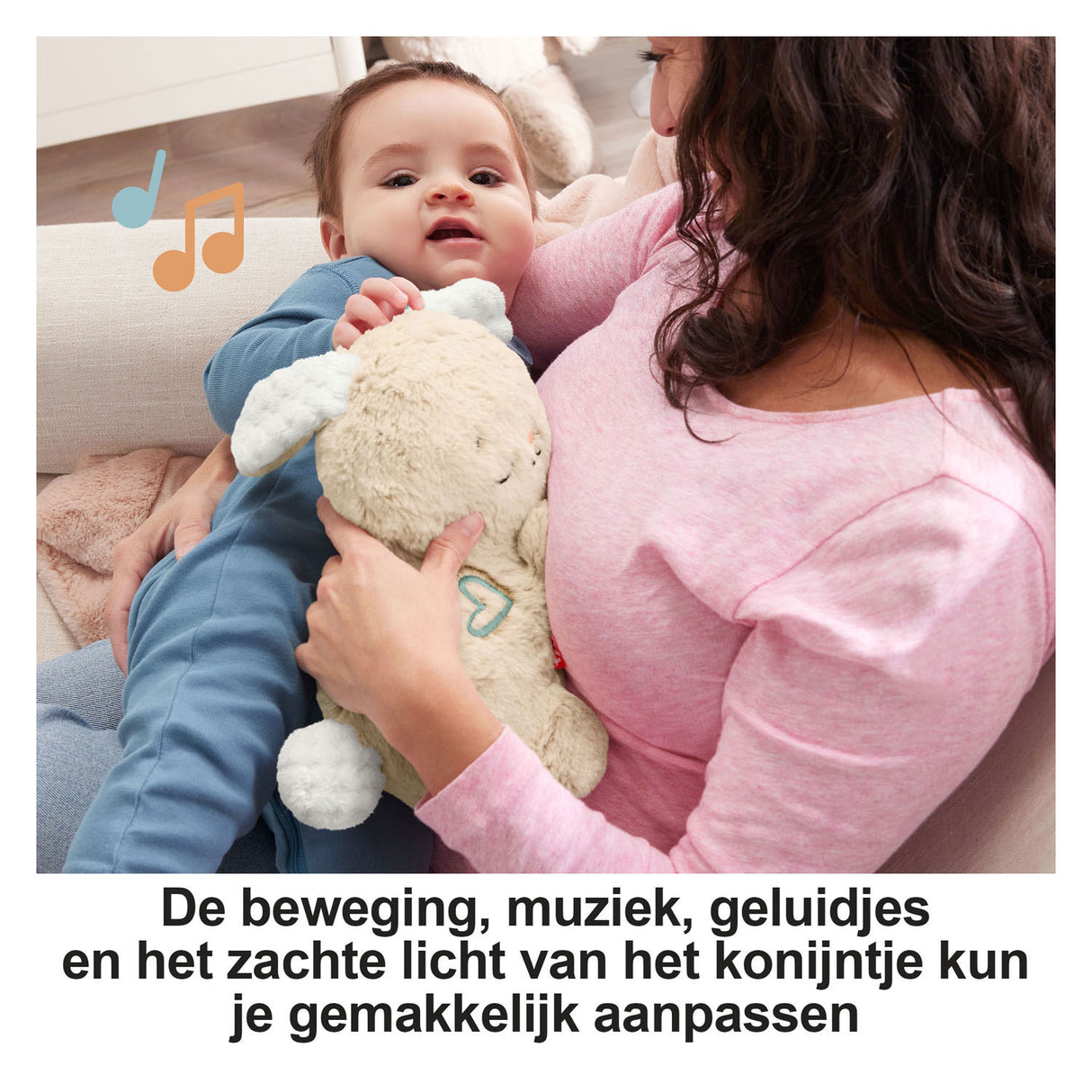 Fisher-Price Beruhigungshase – Kuscheltier mit Musik, Lichtern und Bewegung