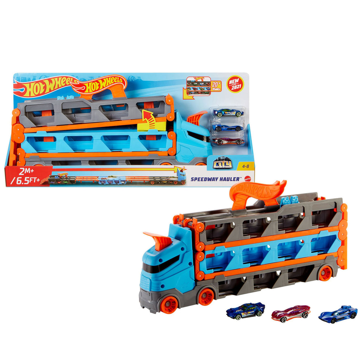 Hot Wheels Speedway-Sattelauflieger-Spielset – Spielzeugfahrzeug