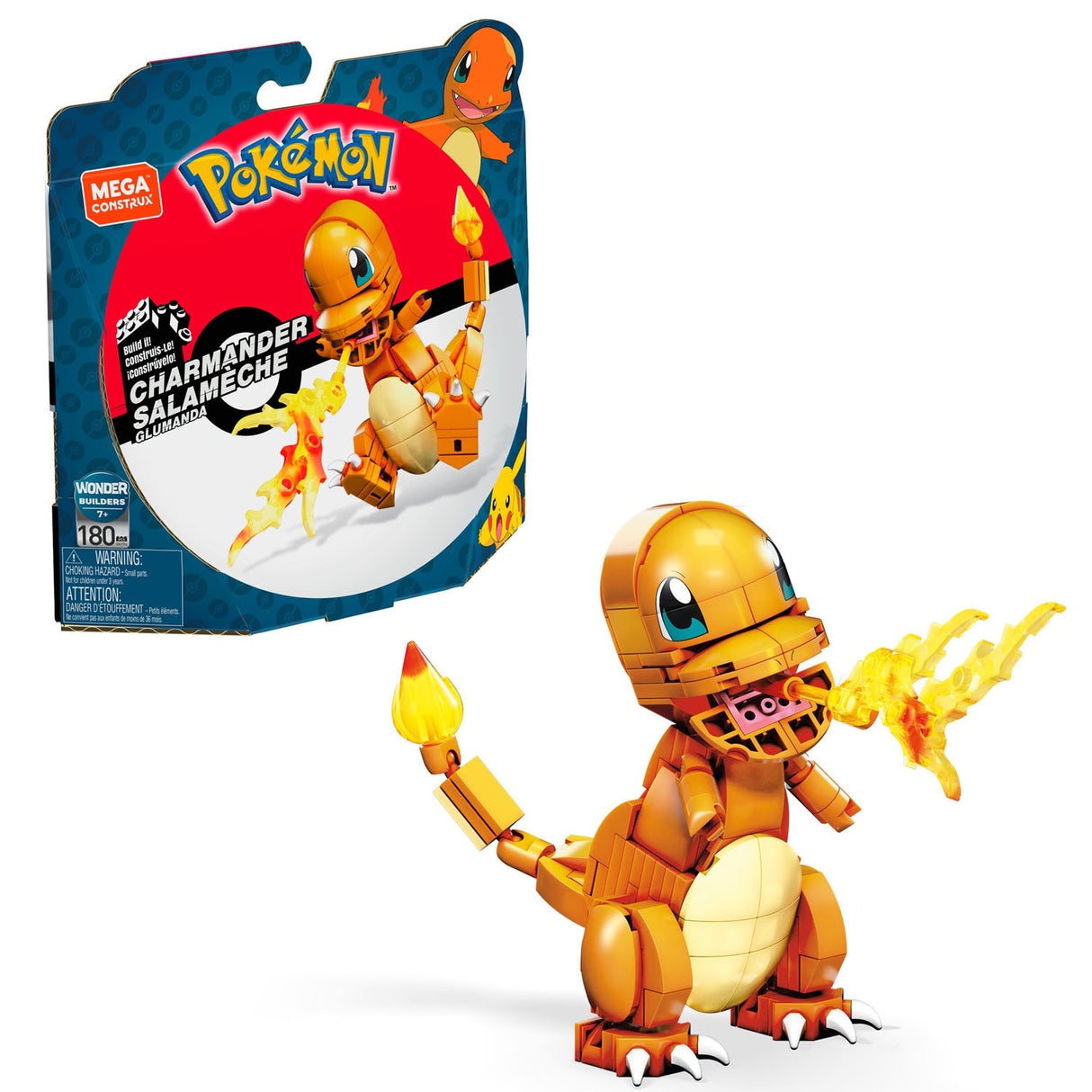 Mega Construct Pokemon-Bauset – Charmander – 180 Teile.