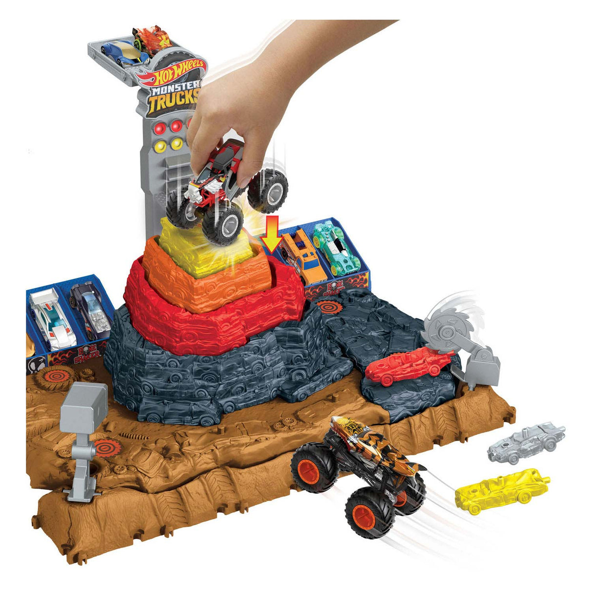 Hot Wheels Monster Trucks Arena Bone Shaker – Spielzeugauto-Rennstrecke