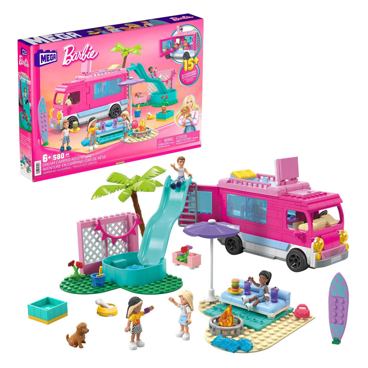 Mattel Barbie DROOM CAMPER ABENTURE BOUWSET, 580DLG.