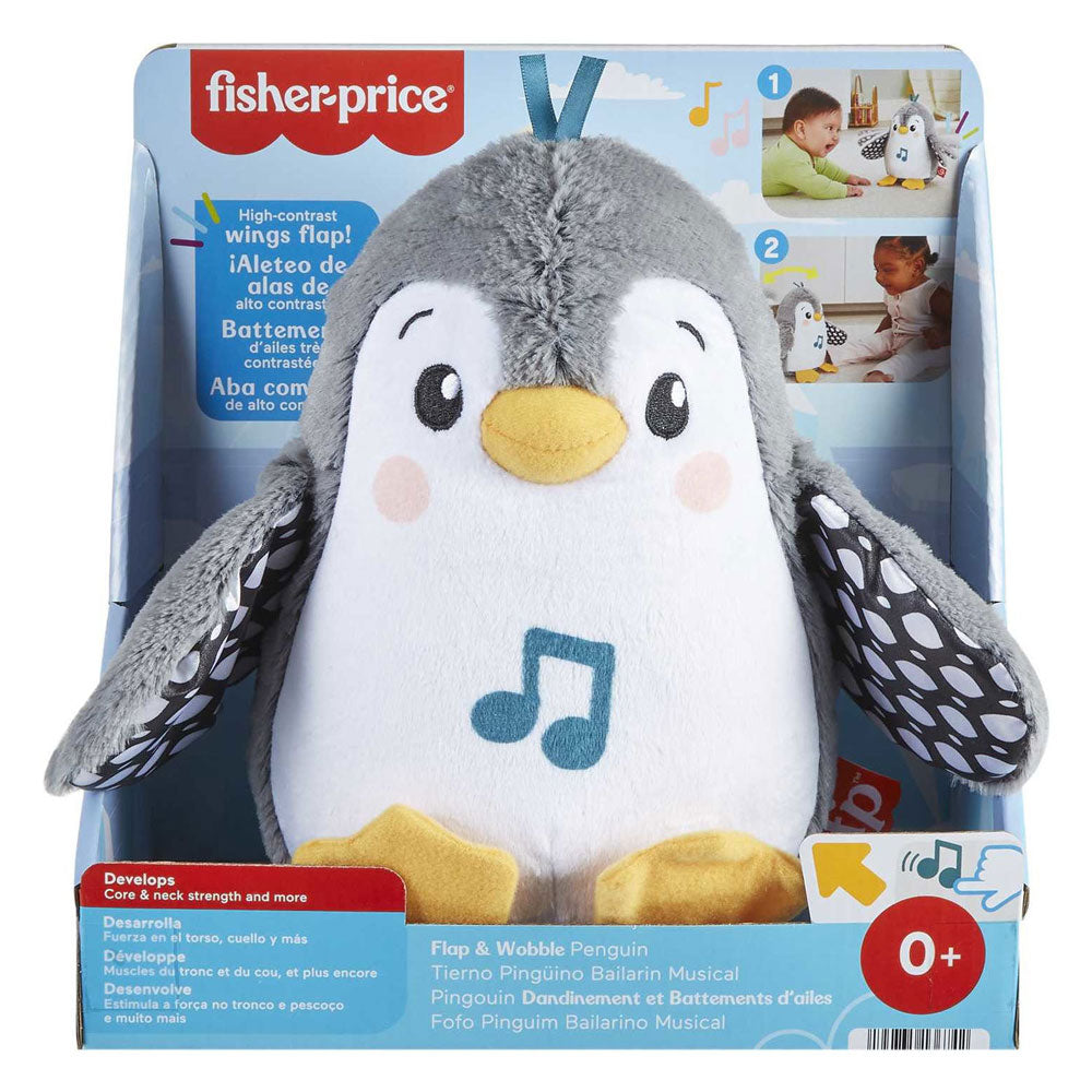 Fisher-Price Klappwackel-Pinguin – 20 cm hoch – interaktives Kuscheltier