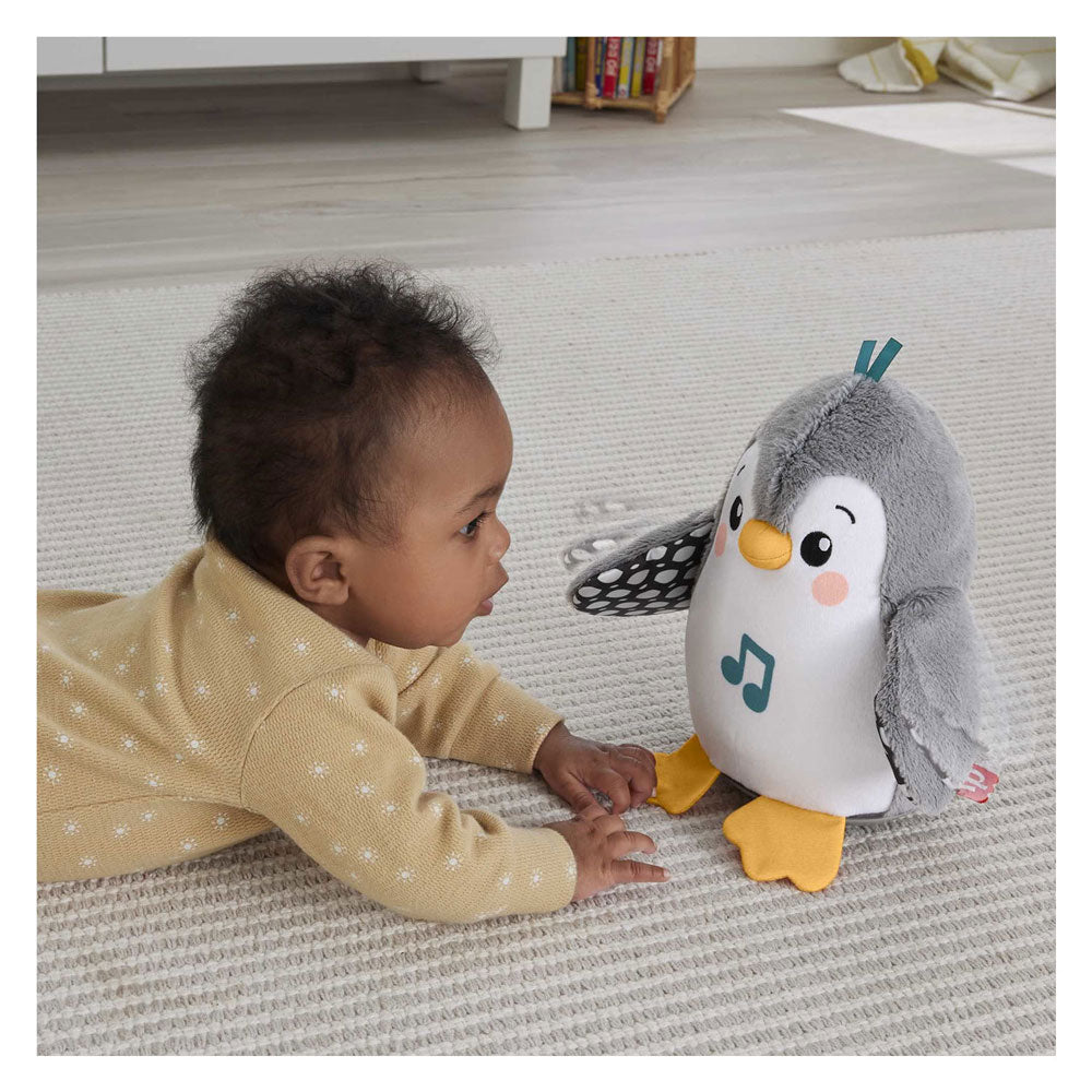 Fisher-Price Klappwackel-Pinguin – 20 cm hoch – interaktives Kuscheltier