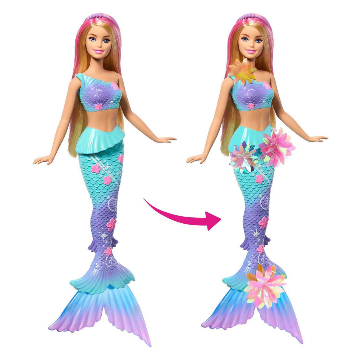 Barbie Meerjungfrau mit magischen Blumen blau