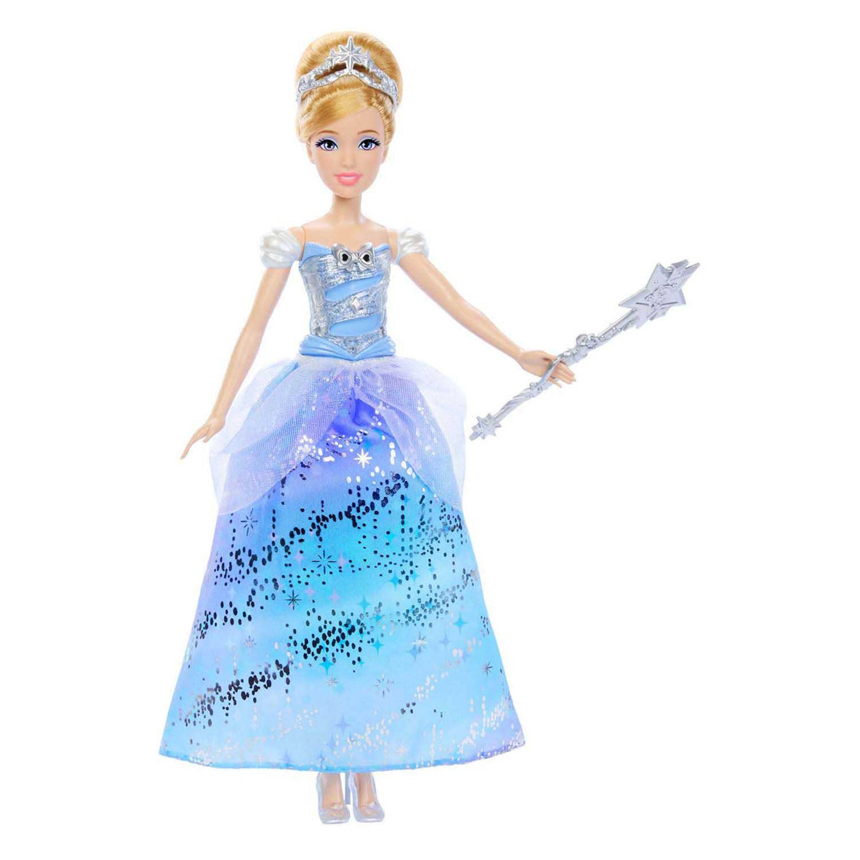 Mattel Disney Princess Cinderella – Bezaubernde Ballkleid-Modepuppe mit Lichtshow und Sound