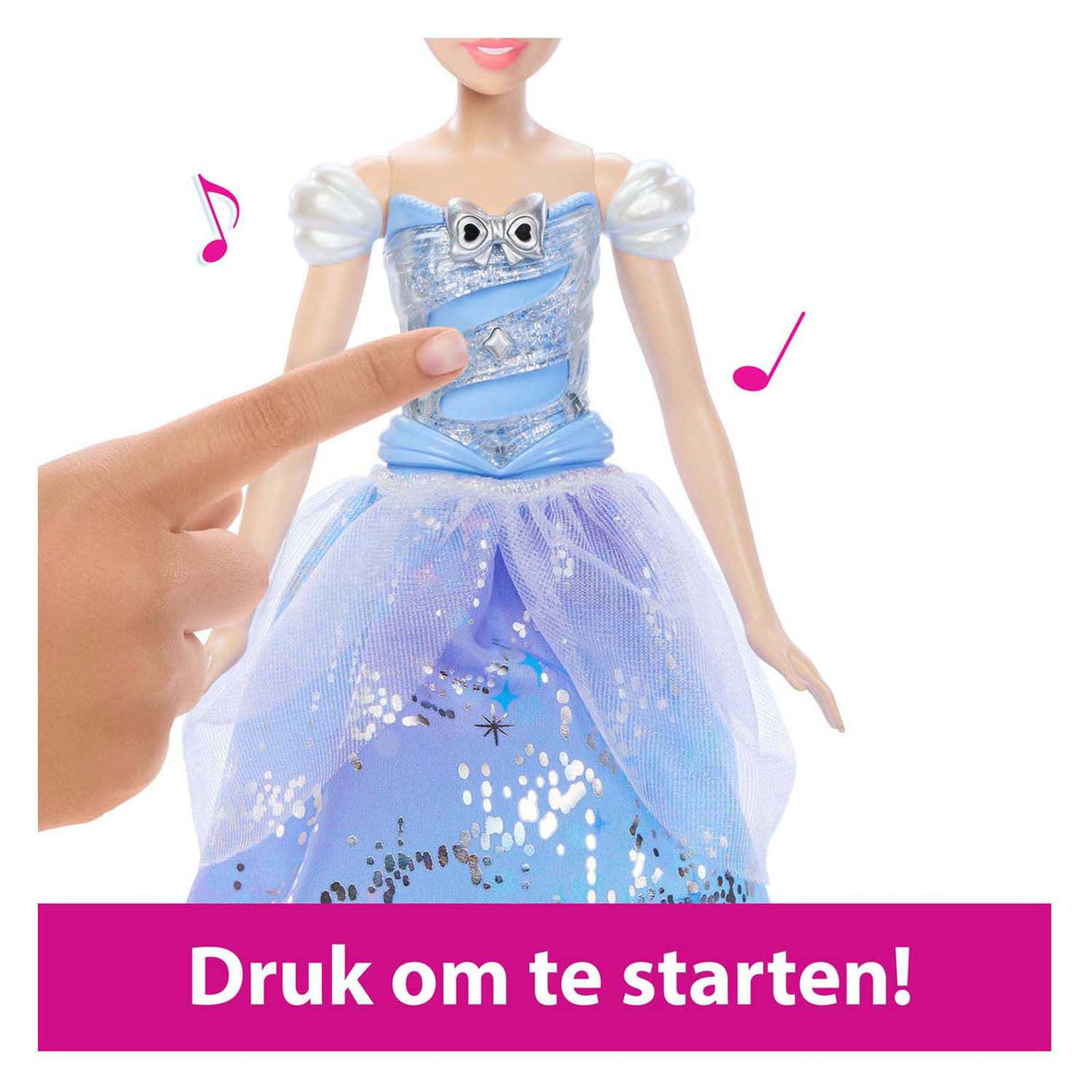Mattel Disney Princess Cinderella – Bezaubernde Ballkleid-Modepuppe mit Lichtshow und Sound