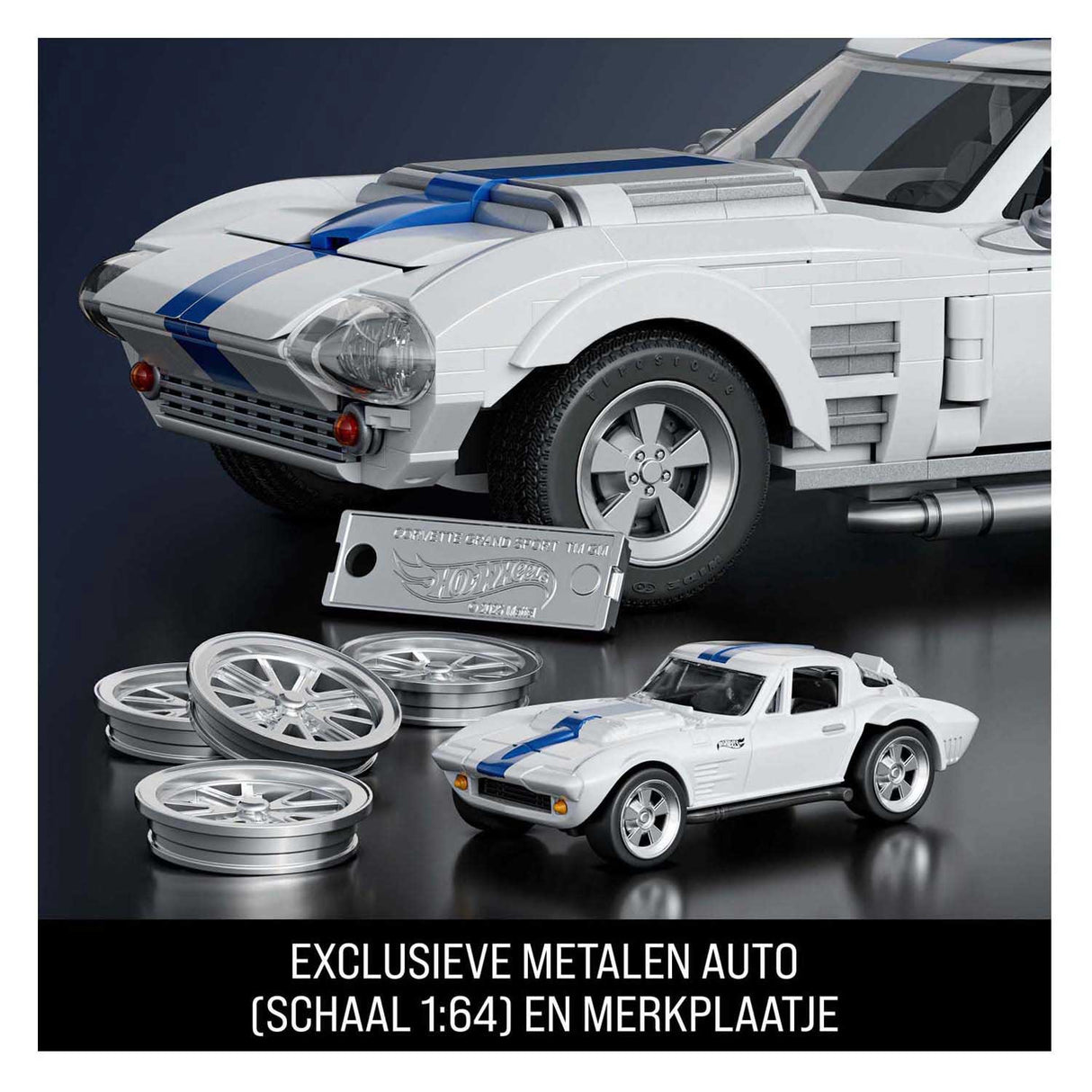 Mattel Brick Shop Hot Wheels Elite Series – Corvette Grand Sport – Konstruktionsspielzeug – 918 Teile