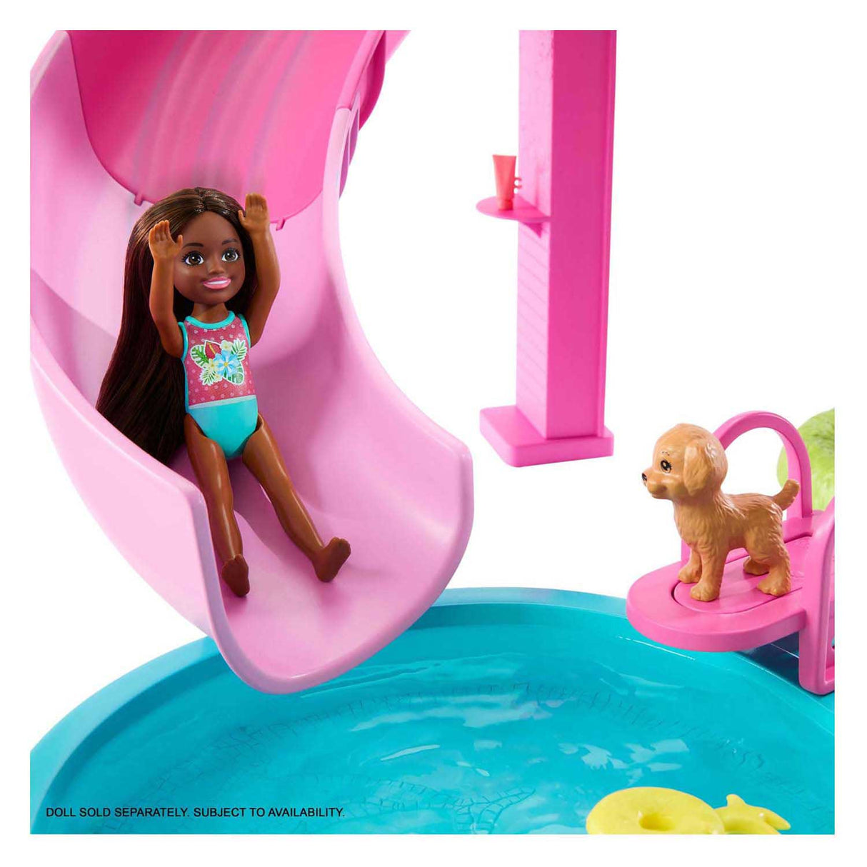 Barbie-Traumpool – Spielset mit Rutsche und Whirlpool und mehr als 20 Zubehörteilen