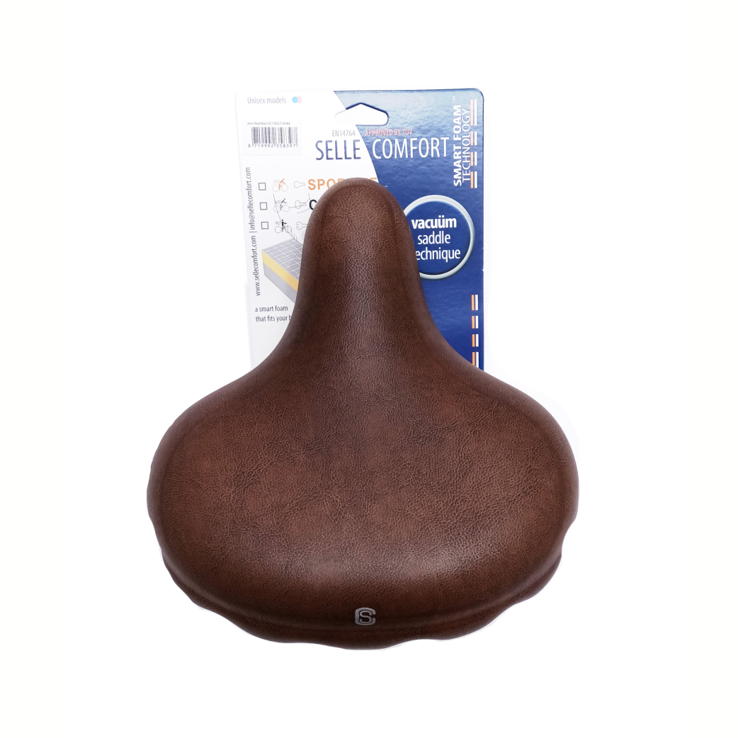 Selle Komfortkomfort Sattel Retro XL ohne Strop -Speicherschaum braun