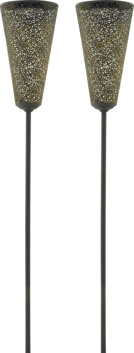 Luxform - 2x solar tuinfakkel - leeds - led - werkend op zonne-energie - set van 2 stuks