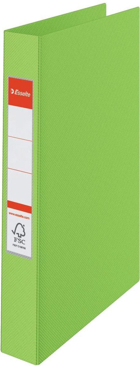 Esselte vivida 4-rings ringband voor 190 a4 vel - rugbreedte van 42mm - groen