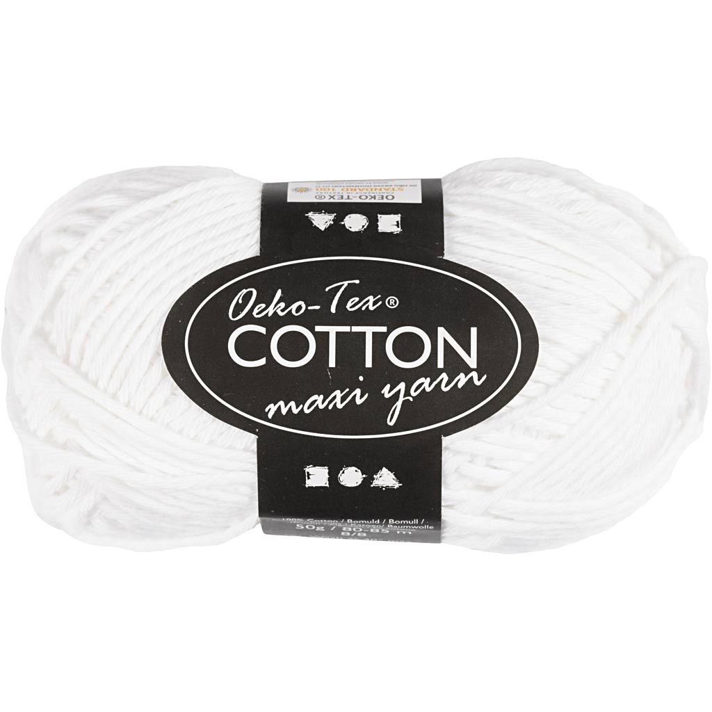 Creativ Company Cotton Garen, Weiß, 50gr, 170 m