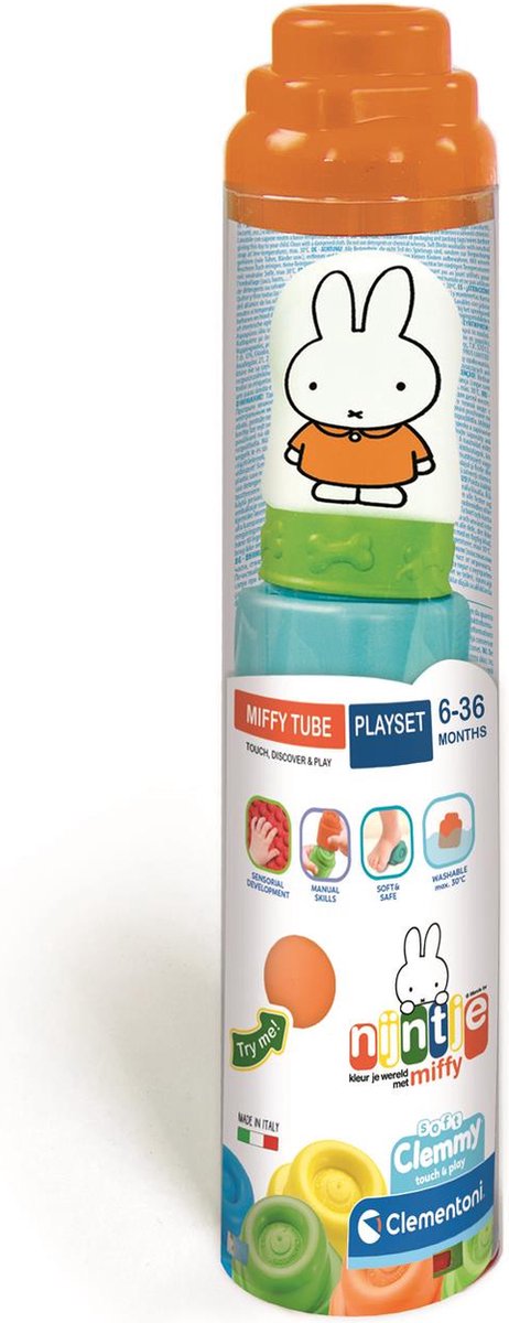 Clementoni Baby - Miffy Clemmy Softblöcke in Tube, 5 Stück.