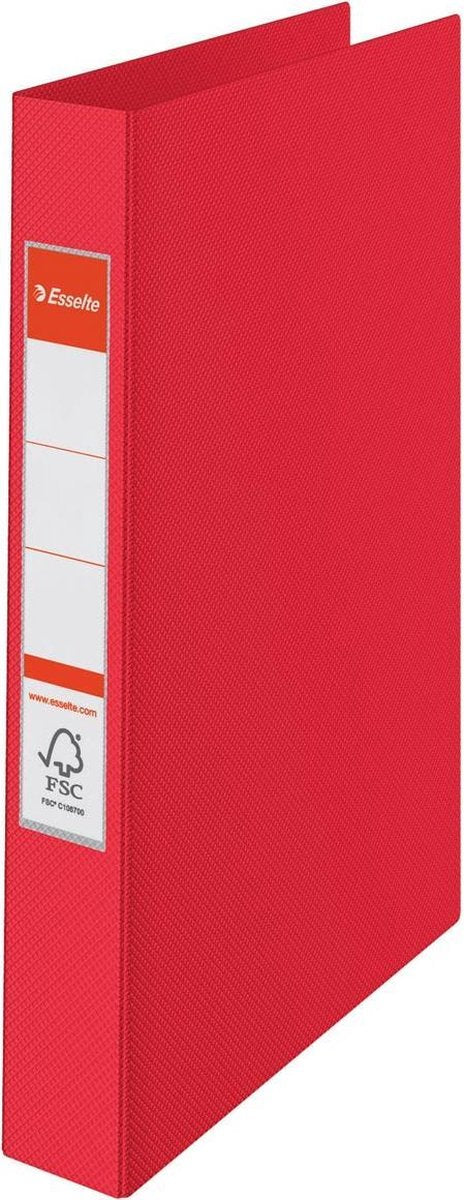 Esselte Vivida 4-Ring-Ringbinder für 190 A4-Blätter – Rückenbreite 42 mm – Rot