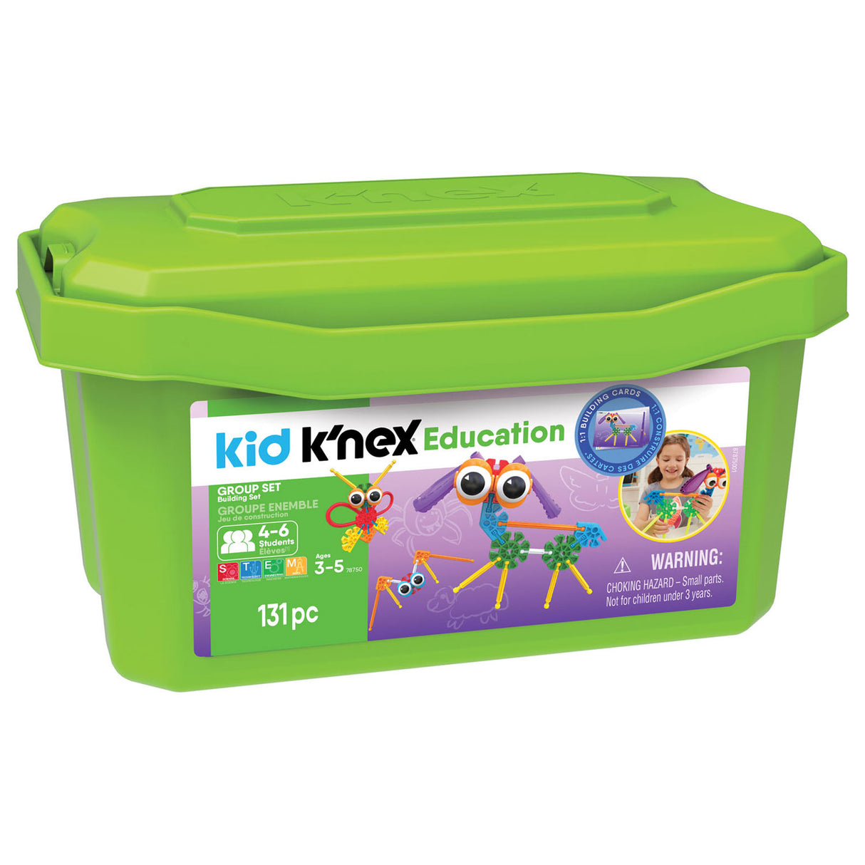 K'nex Kindergruppen-Set in Aufbewahrungsbox, 131-tlg.