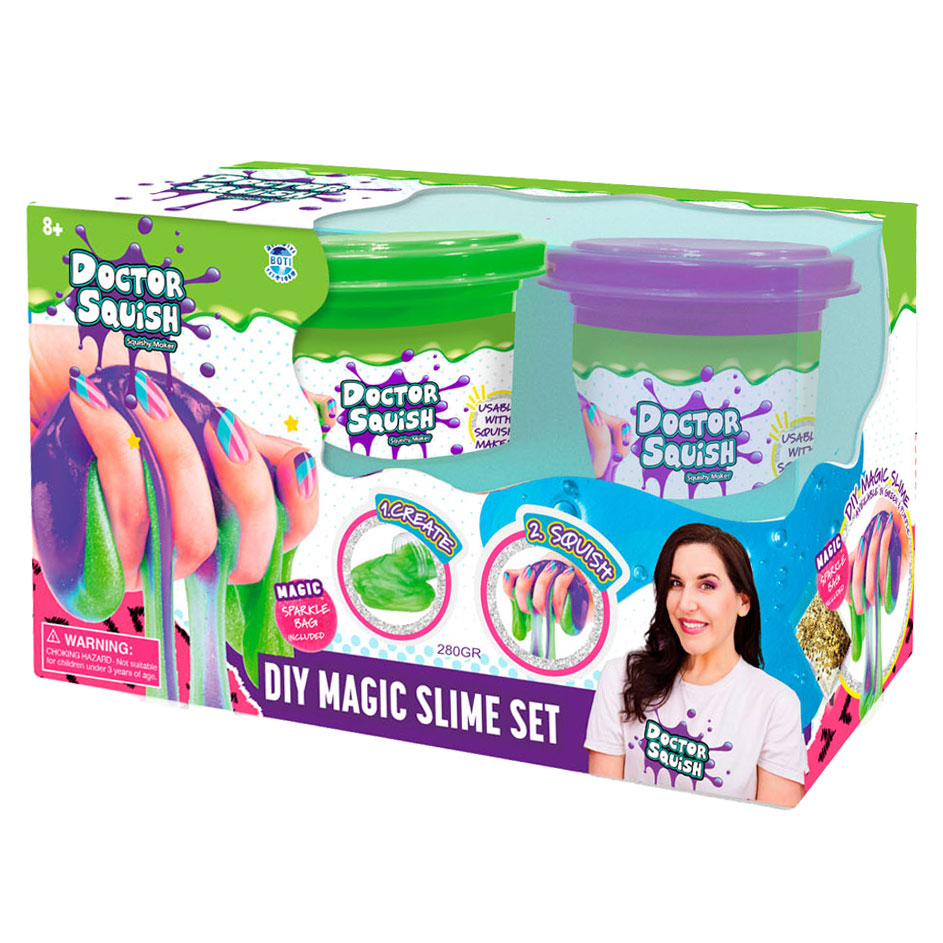 Boti Doctor Squish Slime Vorteilspackung – grün und lila, 240 Gramm