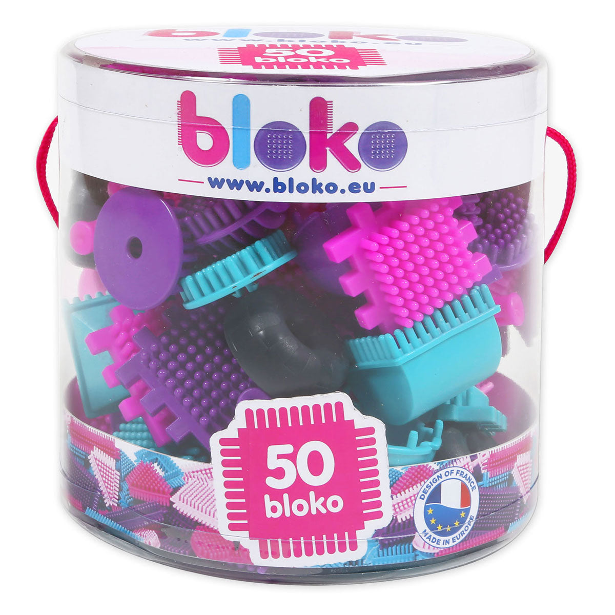 Boti Bloko Nopper Bausteine rosa, 50dlg.