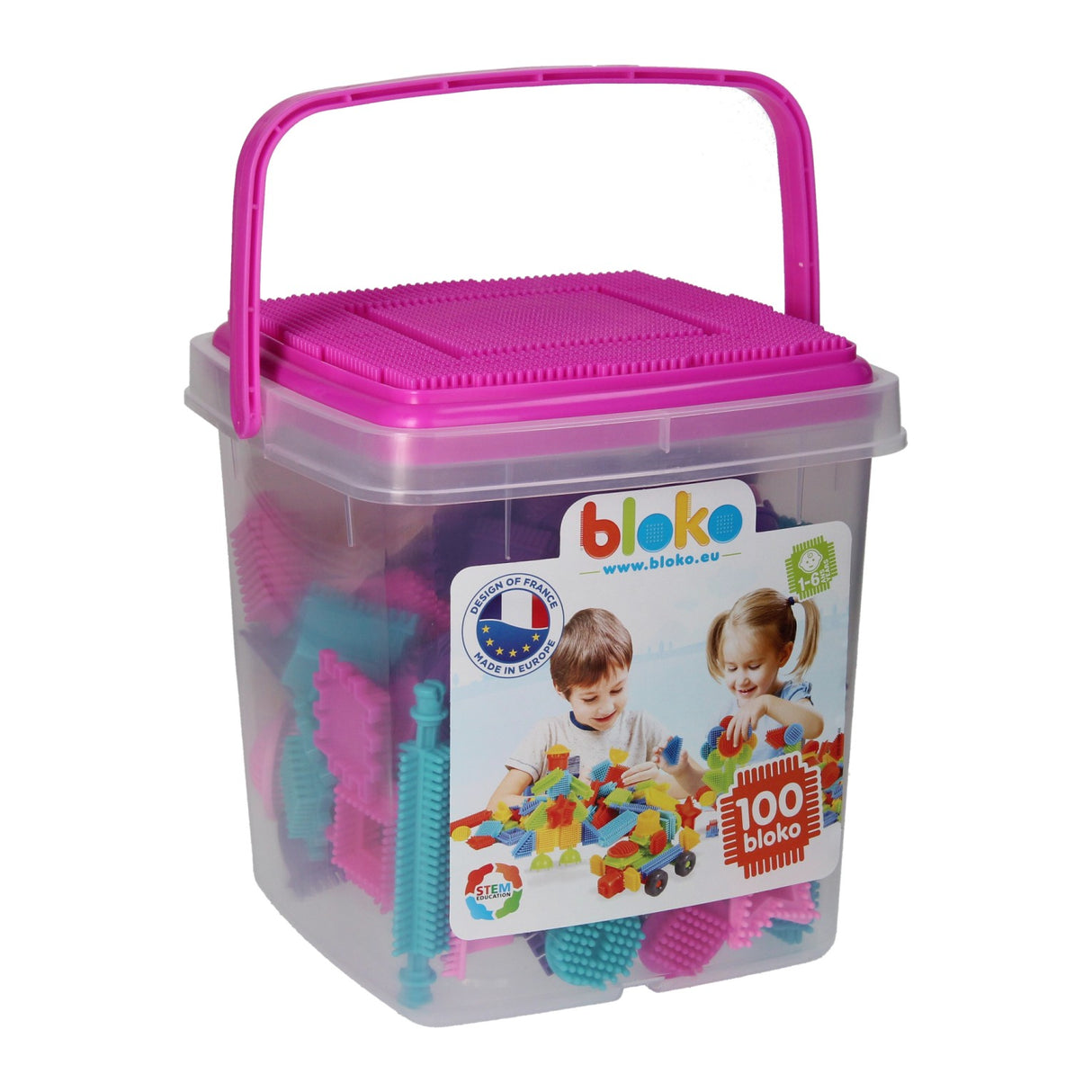 Boti Bloko Nopper Bausteine rosa, 100dlg.