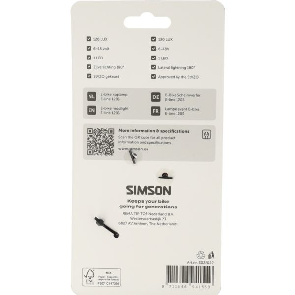Simson koplamp aurora e-line 120s - e-bike (ebike)
