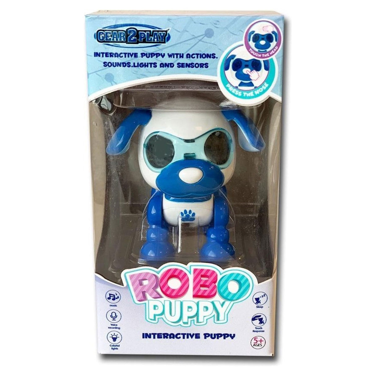 Gear2play Robo Puppy Roboterhund – interaktiver Welpe mit LED-Augen und Sound