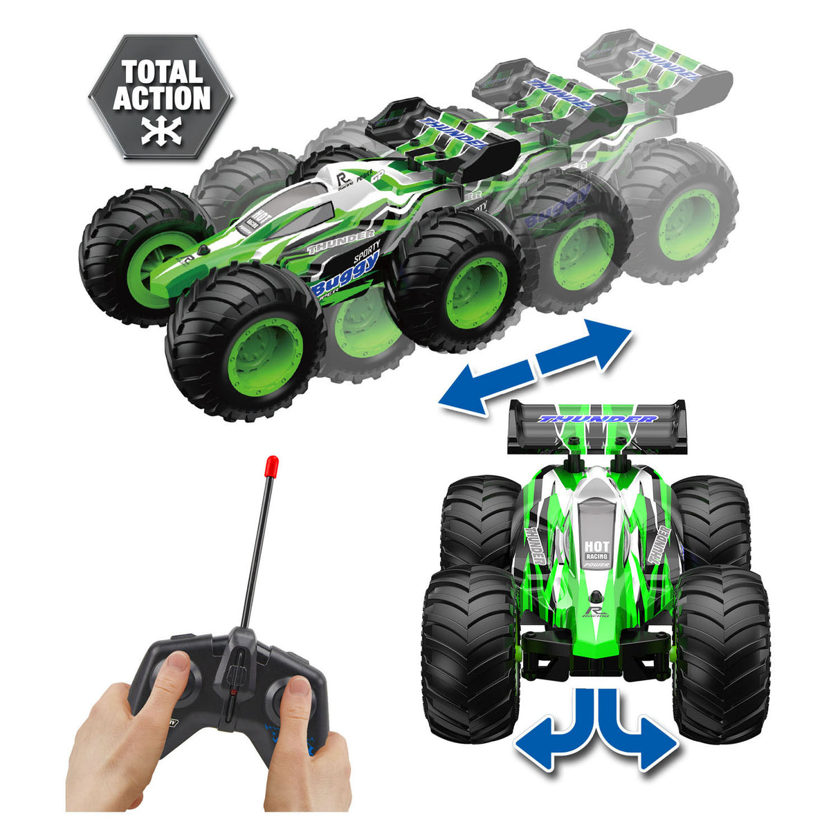 Gear2play rc thunder buggy 1:24 - big wheels - bestuurbare auto