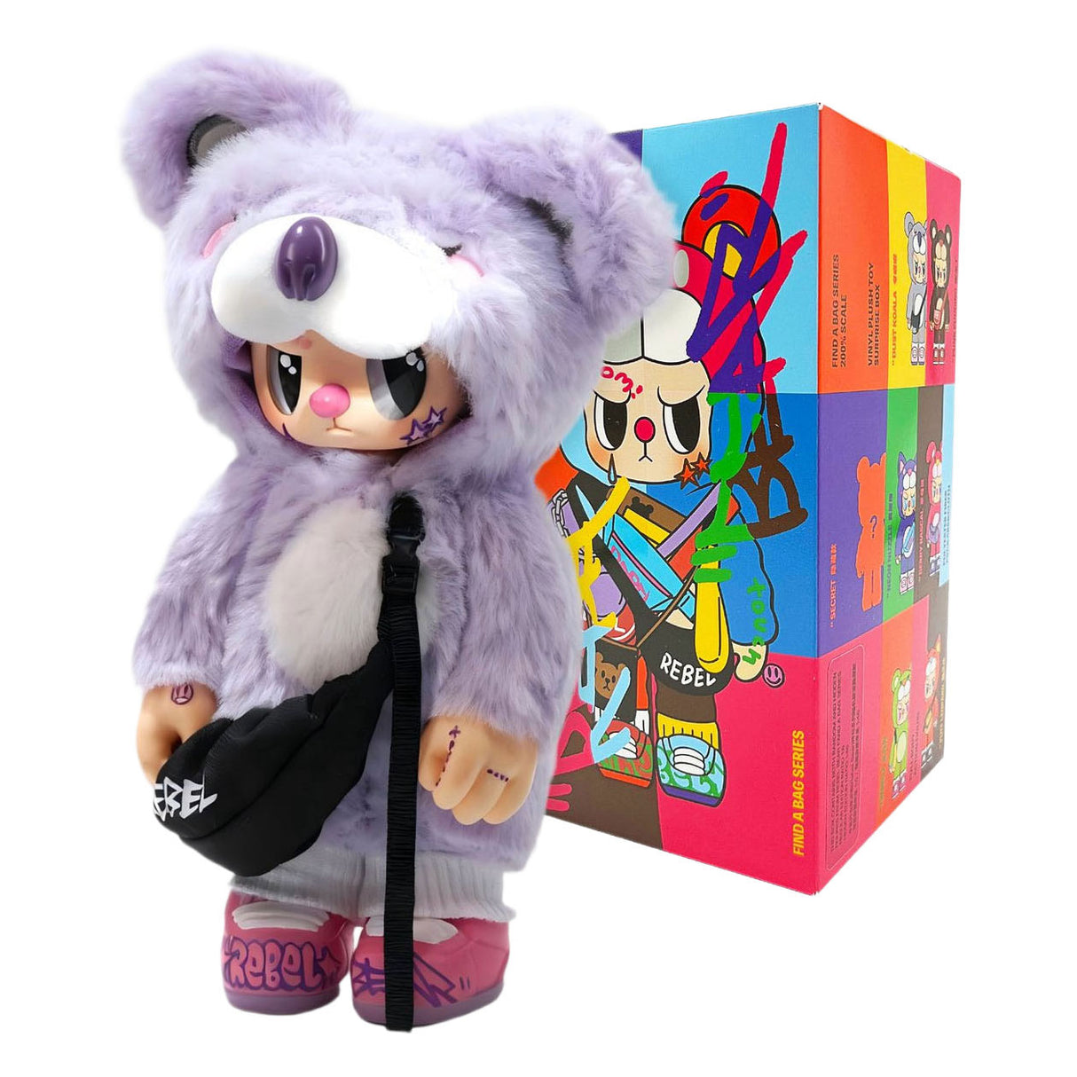 Kimmon rebel bear blind box pluche - 'find a bag' serie - verzamelfiguren