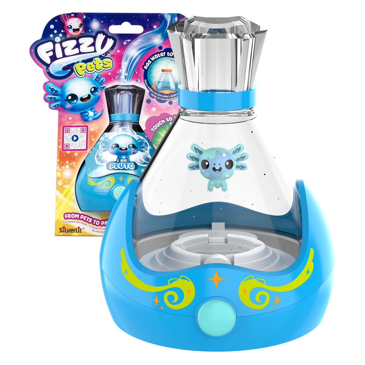Spectron fizzy pets interactief zwemmend vriendje in een fles - met licht en geluid - speelfiguur