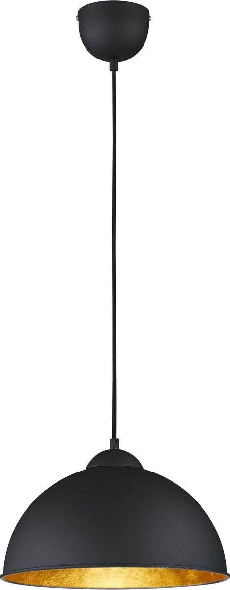 Trio reality jimmy - hanglamp - zwart - excl. 1x e27 10w - goud