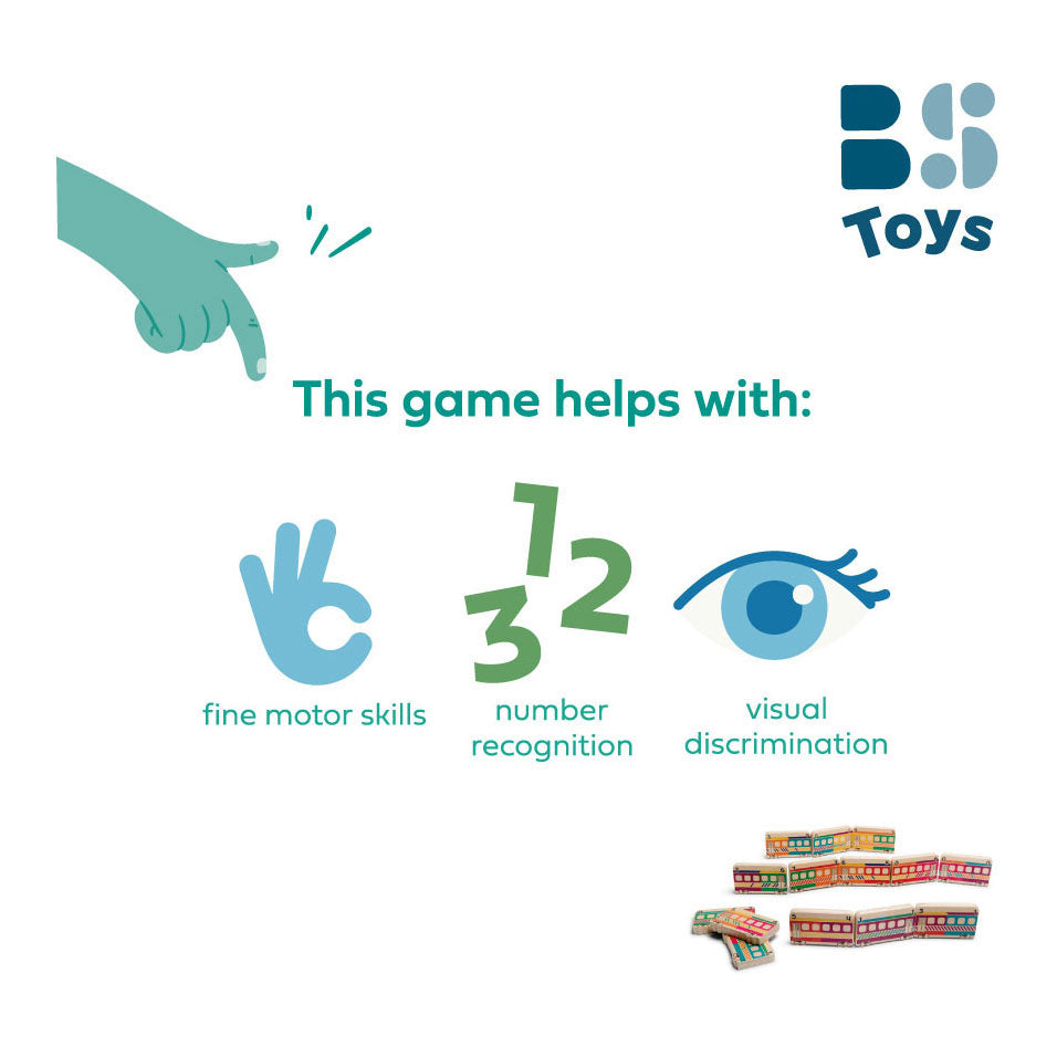 BS Toys Domino-Zug aus Holz, 14-teilig.
