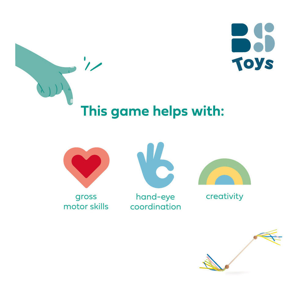 BS Toys hölzerner Spinnstab mit Band