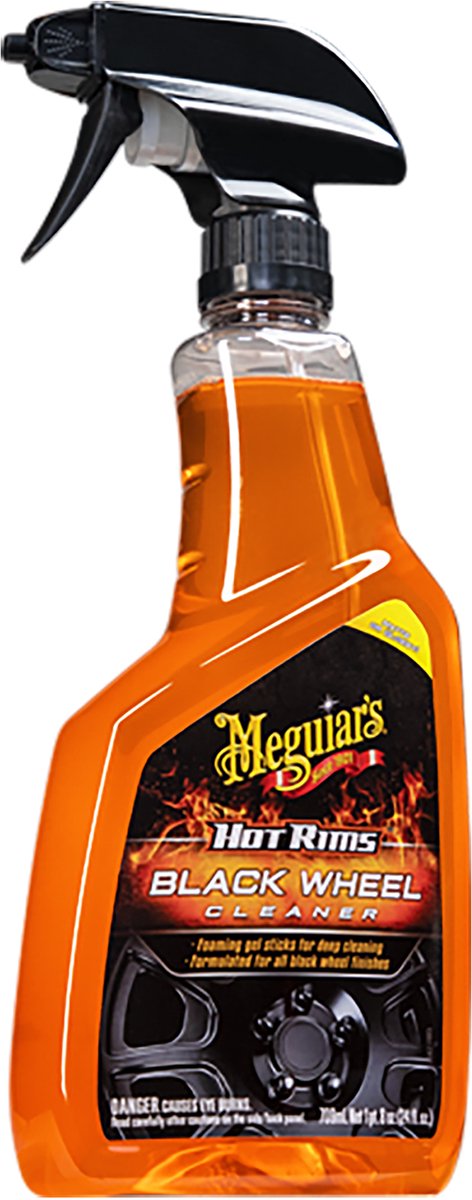 Meguiar's Meguiar's Hot Rims Black Felgenreiniger 710 ml – Felgenreiniger für schwarze Felgen – für hochglänzendes, mattes Finish – entfernt Bremsstaub