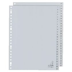 Tabs Kangaro PP G452cm A4 120 Mikron grau 2-Serie 1-52 23-Loch bedruckt