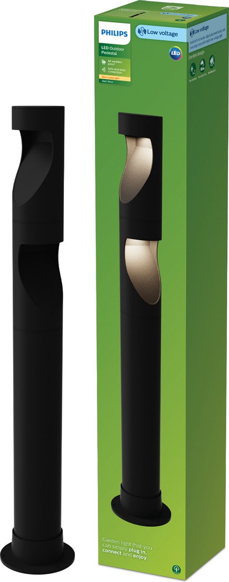 Philips led philips desi gardenlink - sokkellamp - 24v - warm wit licht; 2700k - zwart - tuinpadverlichting