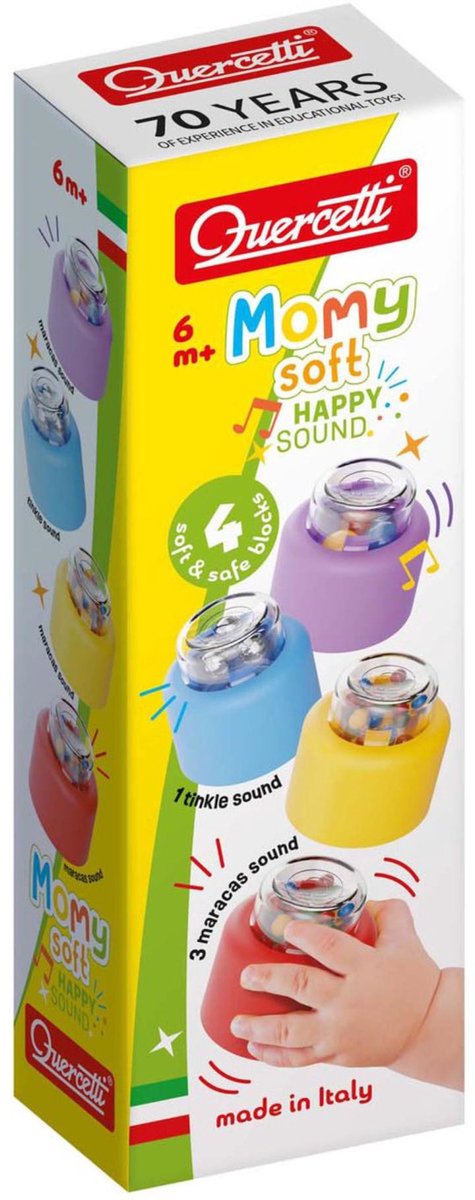 Quercetti Momy Softbausteine mit Sound, 4 Stück.