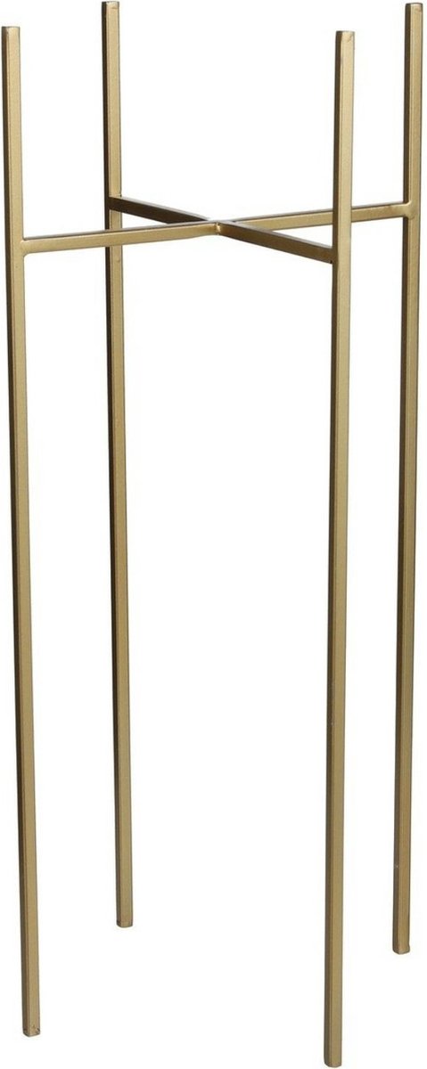 Mica decorations - bloempot plantenpot standaard verhoger - goud - b18.5 x h55 cm - metaal