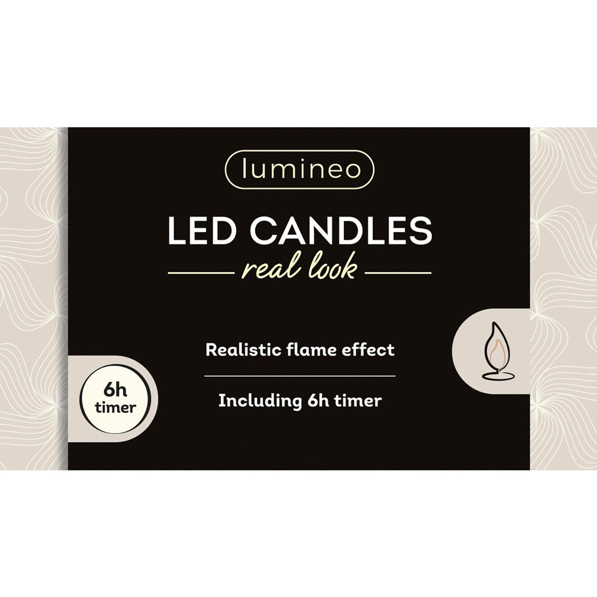 Lumineo realistische led dineraars met vlam effect ã˜2,2x24,5cm rood met 6uur timer werkt op batterij- 2 stuks