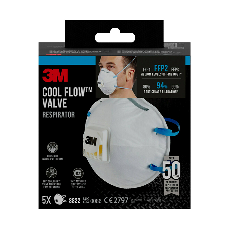3m 1062202 - fijnst.masker handsch. 8822pro5, ffp2, ventiel, 5 pk | 2 stuks