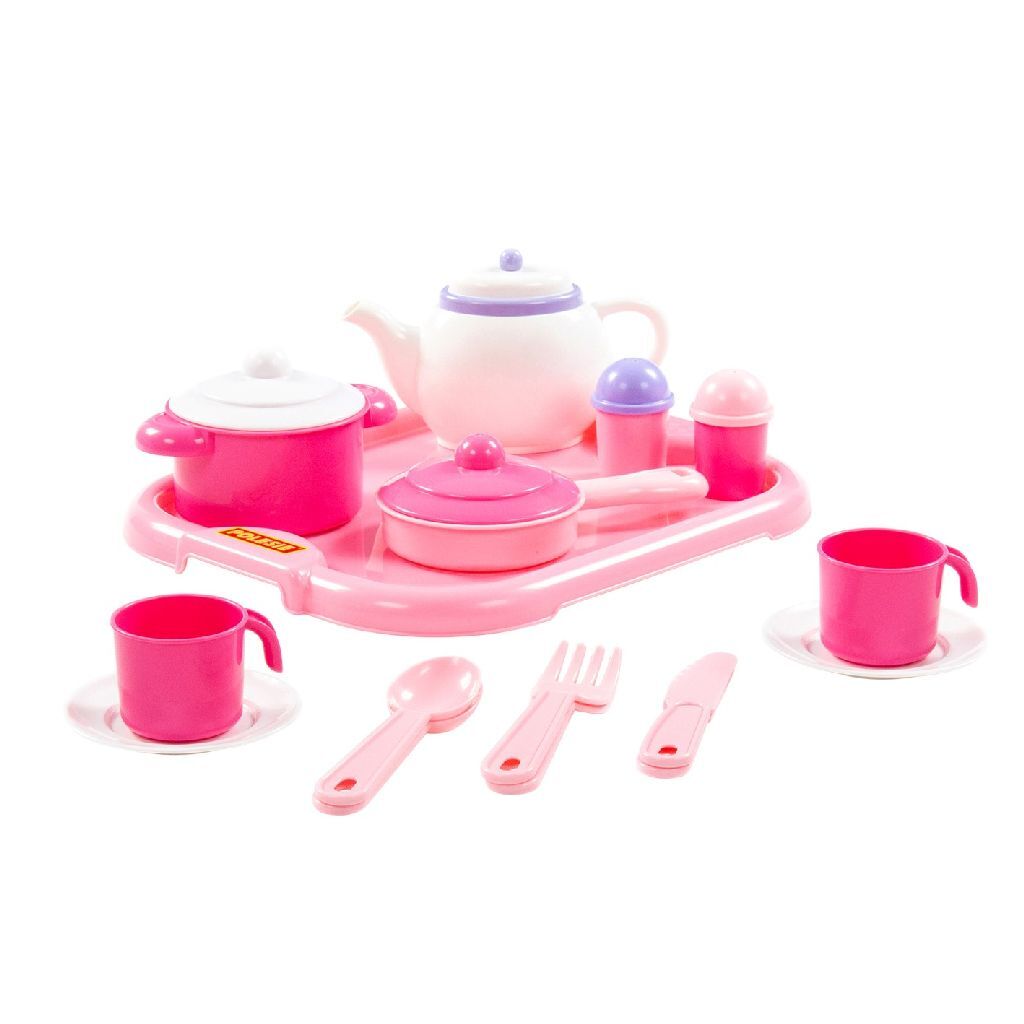 Polesie Polesie Geschirrset 19-teilig rosa weiß