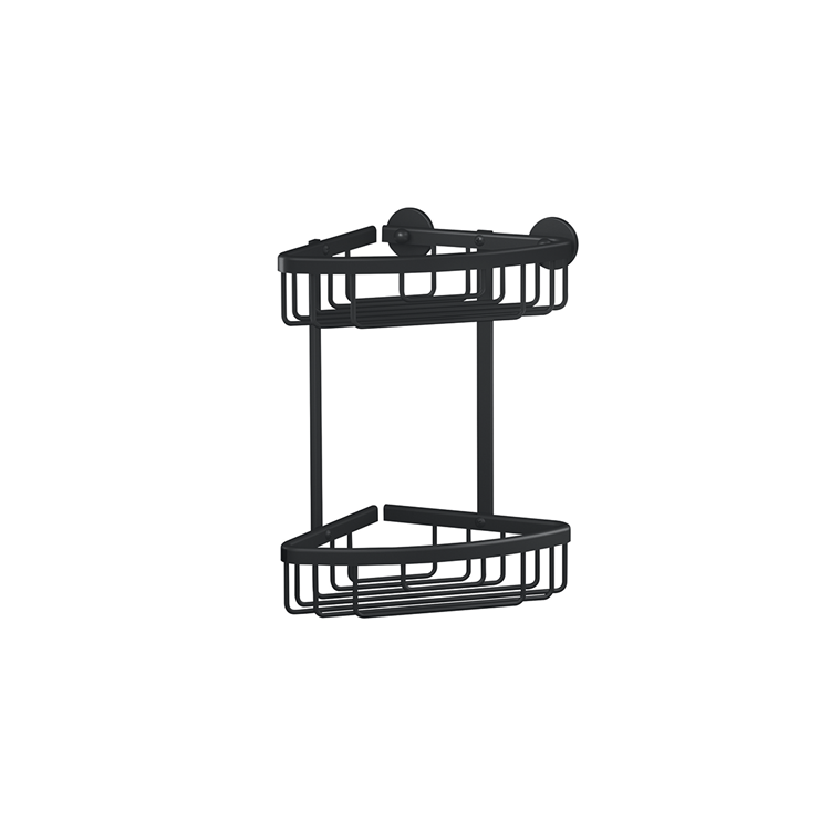 Tesa 1072289 – aluxx black Eckduschregal schwarz, doppelt | 1 Stk