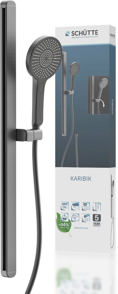 Schütte Karibik Duschstangenset - Graphit matt - oval