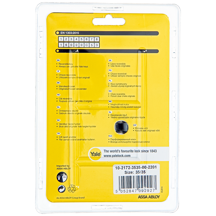 Yale 1060528 - profielcilinder 2100 mv 70mm(35 35) | 2 stuks