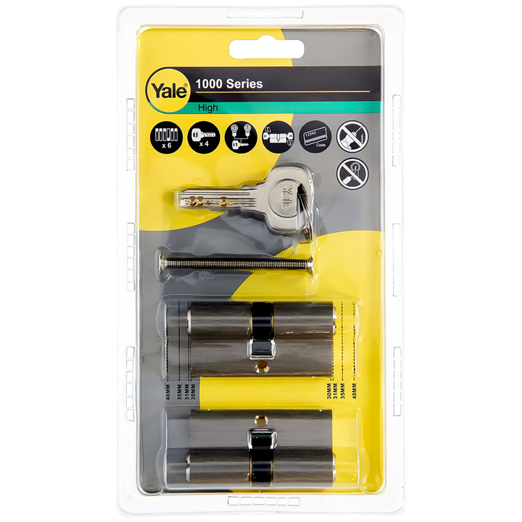 Yale 1060547 - 2 profielcil. 1000 mv 60mm(30 30) | 2 stuks