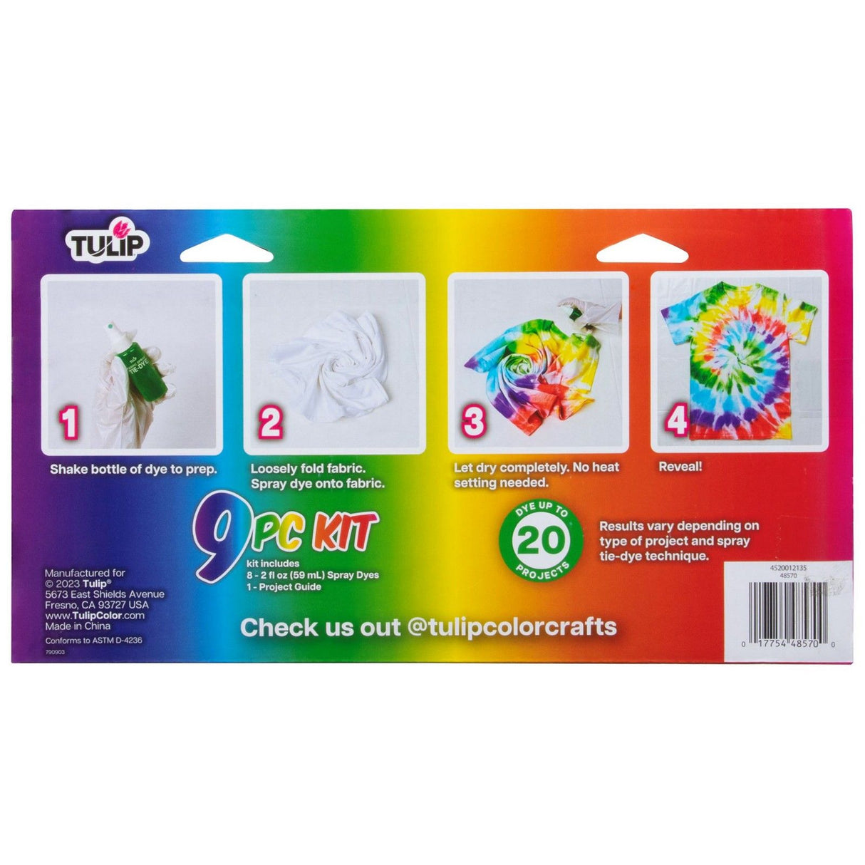 Tulip One-Step Tie Dye • Spray Dye Rainbow
