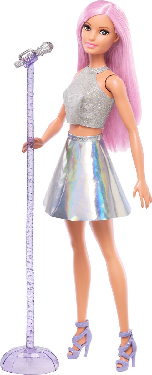Barbie Karriere Popstar – Puppe mit rosa Haaren inklusive Mikrofon