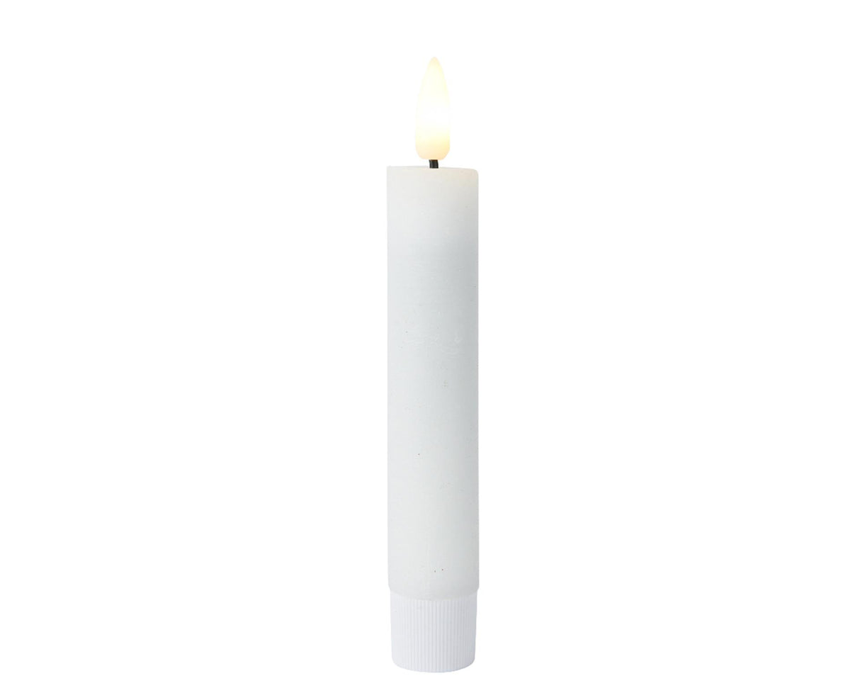 Lumineo Tafelkerzen-Set LED-Flamme 16cm weiß 2-teilig