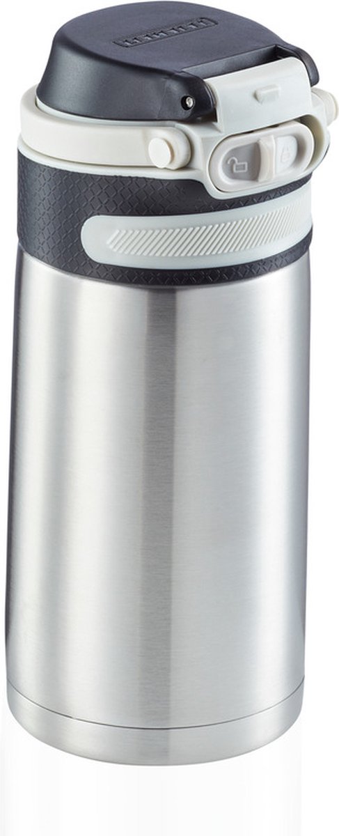 Leifheit 3244 Flip Isolierbecher 350 ml Edelstahl