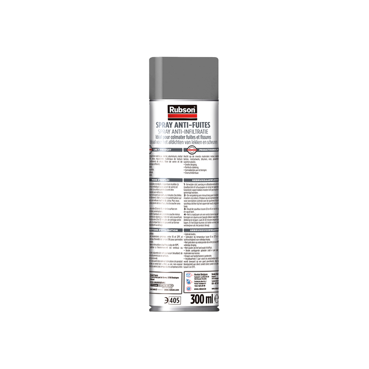 Rubson anti - infiltratie spray 300ml grijs | coating isolatie spray grijs | overschilderbaar repair coating spray | universele toepassing | vloeibaar rubber seal | rubber spray rubber coating.