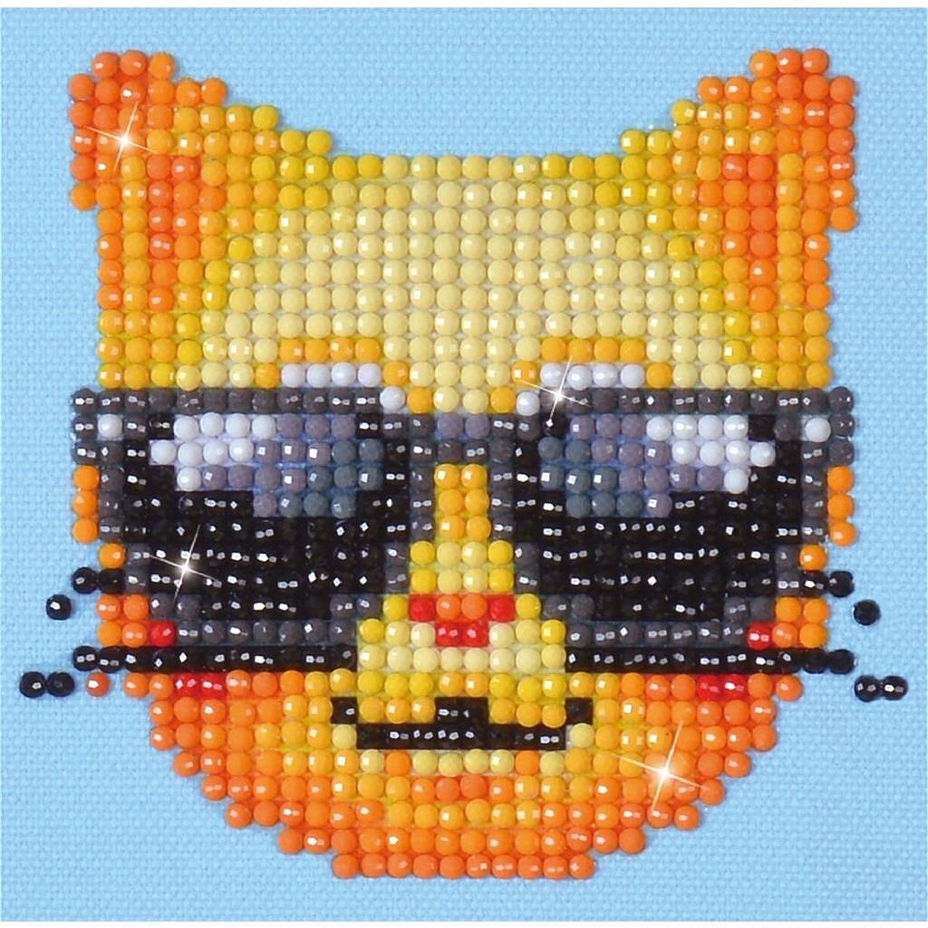 Diamond Dotz Diamond Painting Coole Katze 10x10 cm