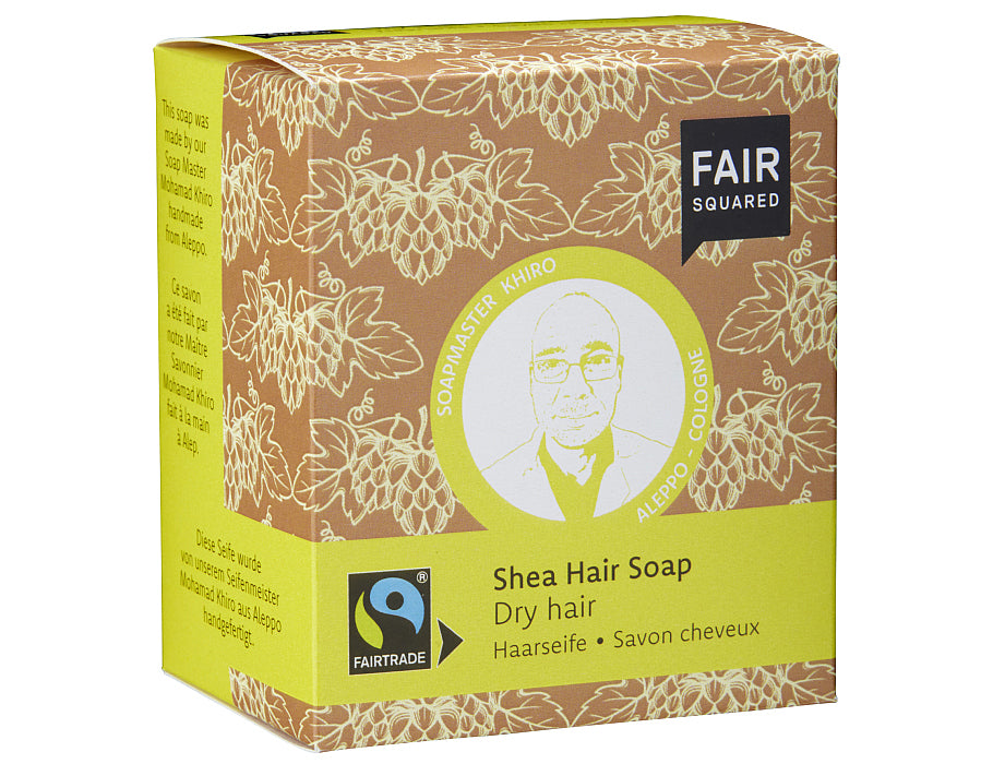 Fair quadratisches Shampoo-Stück – trockenes Haar – Shea – 2 Stück